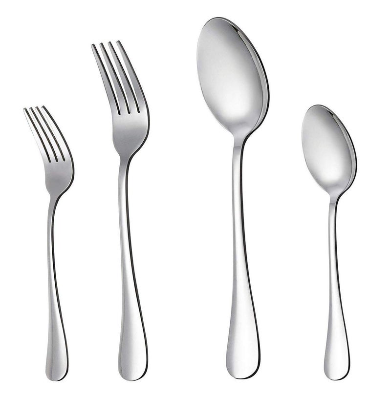 Olrada Food Grade 2mm 24 Piece Stainless Steel Cutlery Set, (Contains: 6 Master Spoons, 6 TeaSpoons, 6 Master Fork, 6 Fruit Fork), Silver - Image 1
