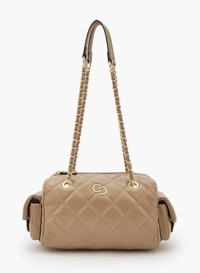 Celeste Quilted Shoulder Bag With Double Handle