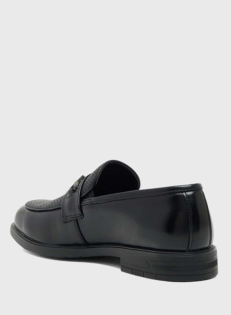 Robert Wood Buckle Detail Formal Slip Ons - Image 2