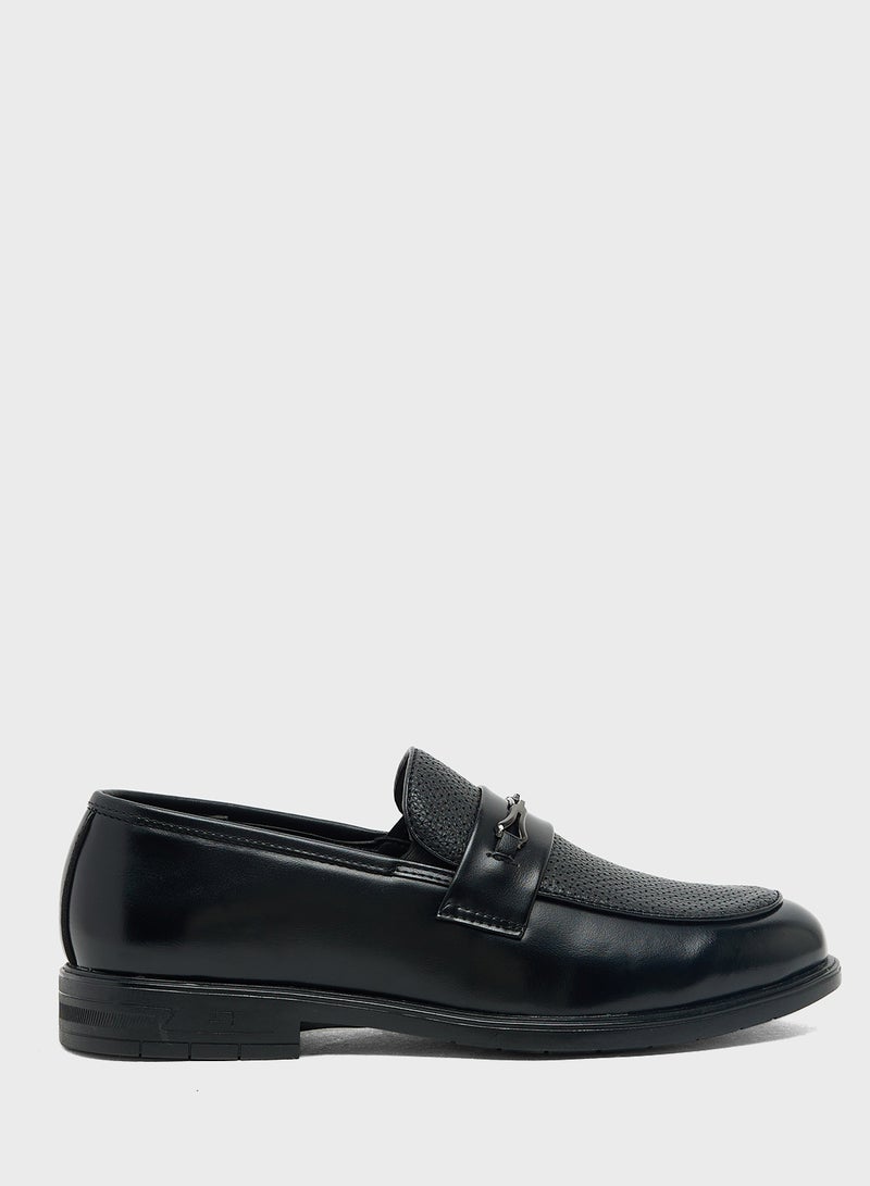 Robert Wood Buckle Detail Formal Slip Ons - Image 1
