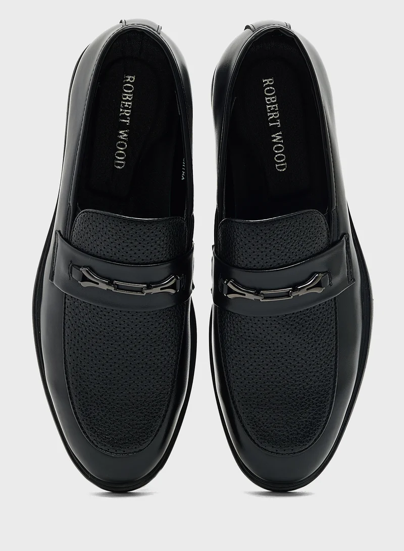 Robert Wood Buckle Detail Formal Slip Ons