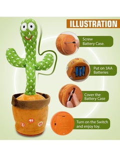 Festive Gallery Dancing Cactus Toys, Talking Cactus Toys for Recording What You Say, Mimicking Toys with LED English Sing, Cactus Plush Toys Gift  - Image 2