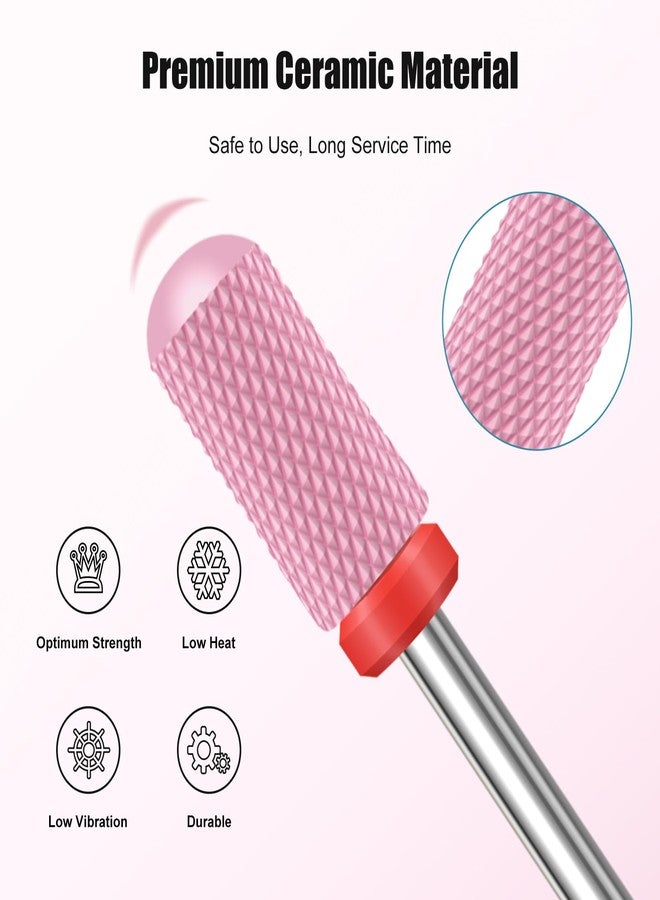 Rolokit 5PCS Ceramic Nail Drill Bits Set, Professional 3/32 Inch Electric Cuticle Drill Bits Nail Tech for Acrylic Gel Nails Polishing Manicure Pedicure, Efile Remover Safety Bit for Home Salon - Image 2