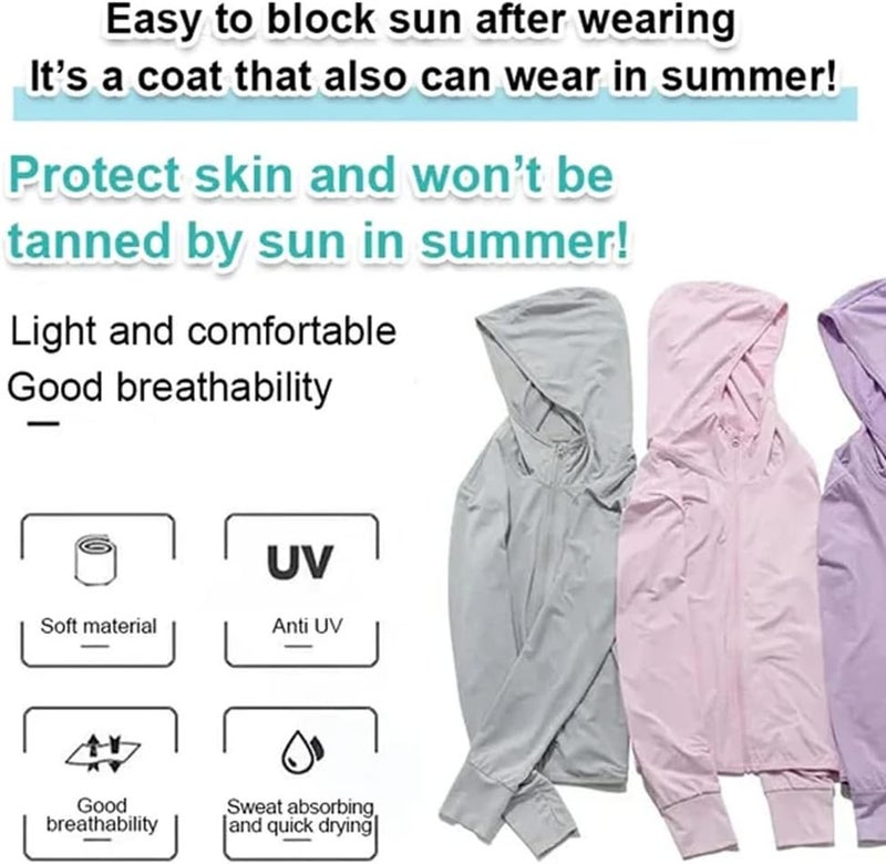AAnti UV Lightweight Outdoor Sun Protection Hoodie,Zipper Anti-UV Hoodie Sun Protection,Light Jacket Sun Protection Hooded - Image 5