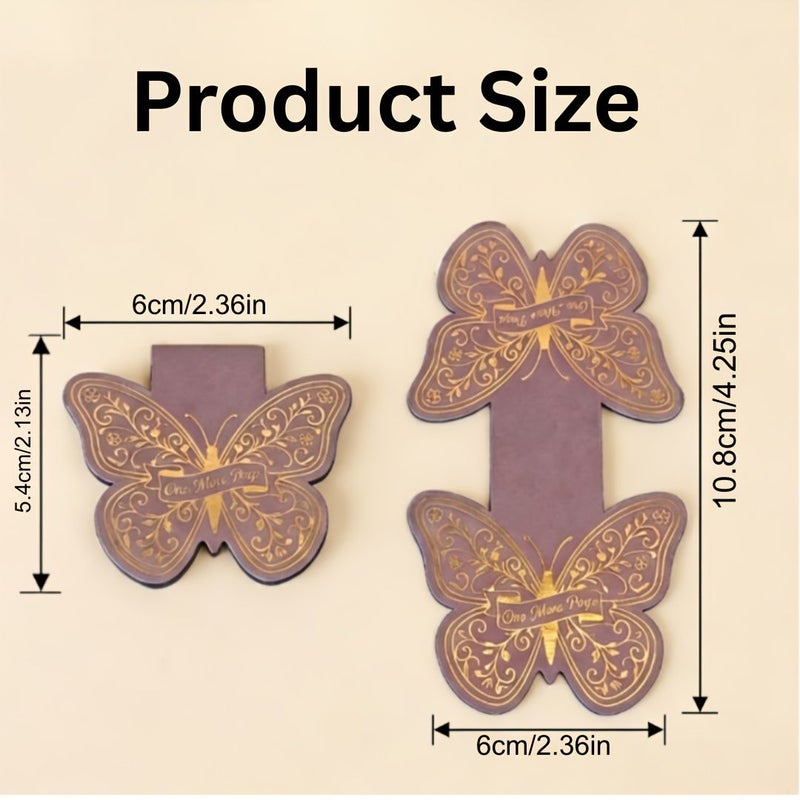 Purple Butterfly Vintage Gold Foil Magnetic Bookmark Cute Reading Accessory - Image 2