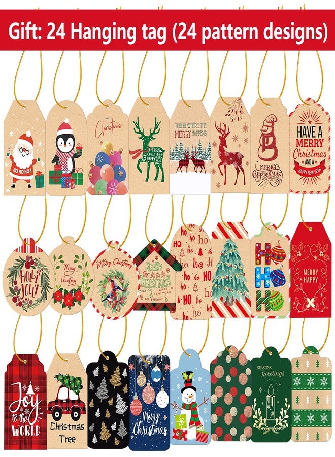 WLUSEAXI 24 Pack Christmas Gift Bags Assorted Sizes with 24 Gift Tags,Christmas Paper Bags Bulk with Handle,6 Jumbo 6 Large 6 Medium 6 Small for Holiday Presents, Xmas Party Favors - Image 5