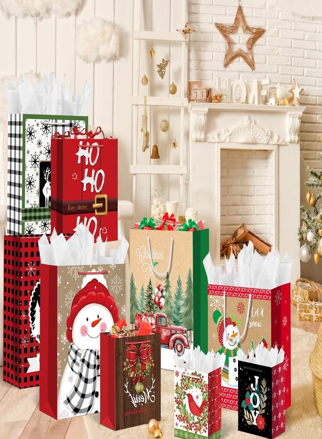 WLUSEAXI 24 Pack Christmas Gift Bags Assorted Sizes with 24 Gift Tags,Christmas Paper Bags Bulk with Handle,6 Jumbo 6 Large 6 Medium 6 Small for Holiday Presents, Xmas Party Favors - Image 3