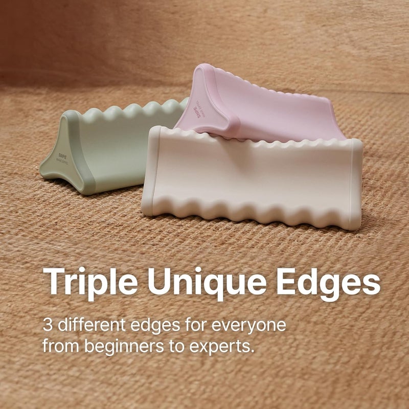 SNPE Wave Eiffel II 3 Different Edged Whole Body Massage Tool Neck Shoulder Back Lower Back Hip Muscle Pain Relief Trigger Point Deep Tissue Muscle Release Soft Mint - Image 3