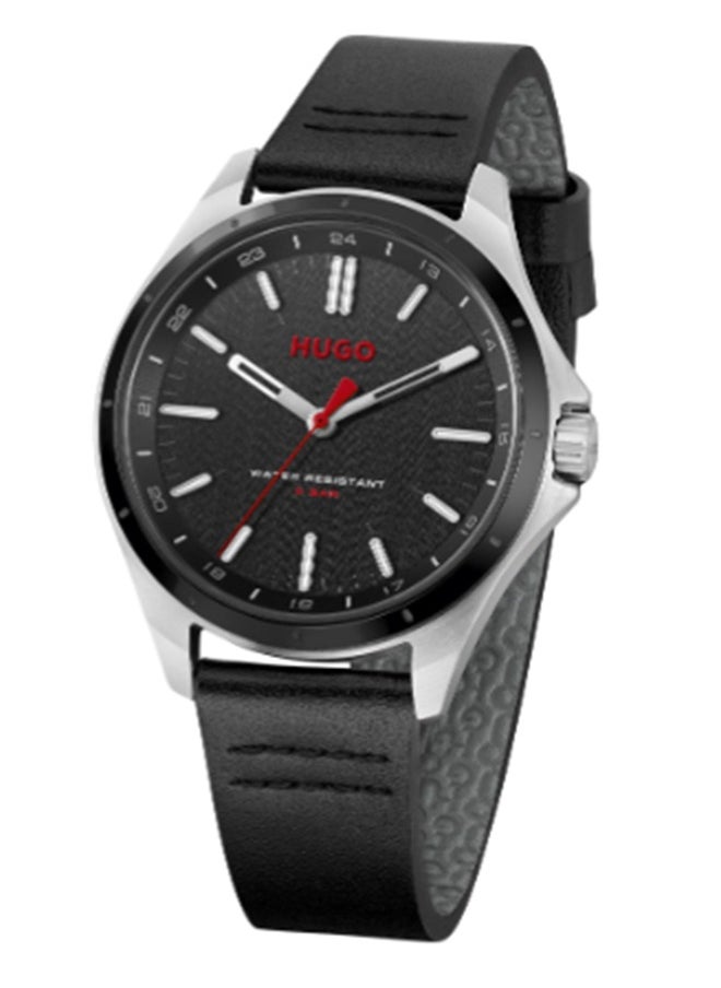 HUGO BOSS Men's Analog Round Shape Leather Wrist Watch 1570155 35 Mm  - Image 1