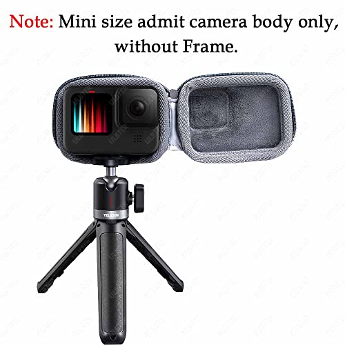 ULBTER حقيبة تخزين صغيرة ULBTER لكاميرا GoPro Hero12 Hero11 Hero10 Hero9 Hero8 Black + غطاء عدسة مطاطي لكاميرا GoPro Hero 12 11 10 9 8، صندوق رمادي لحمل الملحقات [2+1 عبوة] - Image 3