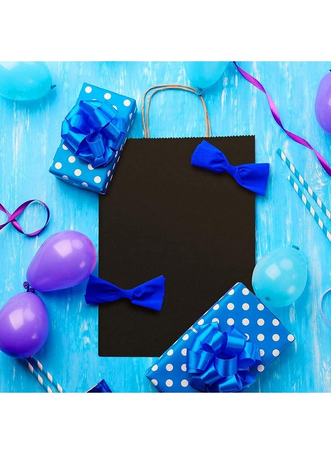 BagDream - Recyclable Kraft Paper Gift Bag 8X4.25X10.5 Inches 100Pcs Black With Handles Bulk Fsc Compliant Multipurpose - Image 1