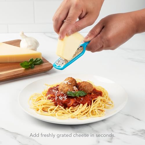 Joie Hand Grater, Compact Shredder with Ergonomic Handle, Ideal for Cheese and Vegetables, Stainless Steel, Great Gift for Home Chefs, Colors May Vary - Image 3