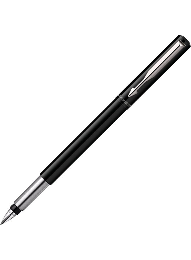 Parker  Vector Standard Fountain Pen with Chrome Trim Medium Point Refill in Blister Card, Black - Image 1