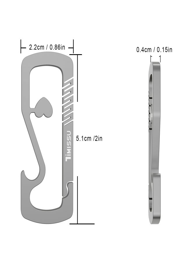 Stainless steel anti-lost keychain carabiner, multifunctional household tool with bottle opener + Air tag protective case - Image 3
