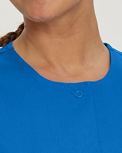 Landau Scrub Zone Relaxed Fit 3-Pocket Snap-Front Scrub Jacket for Women 70227 Graphite - Image 4