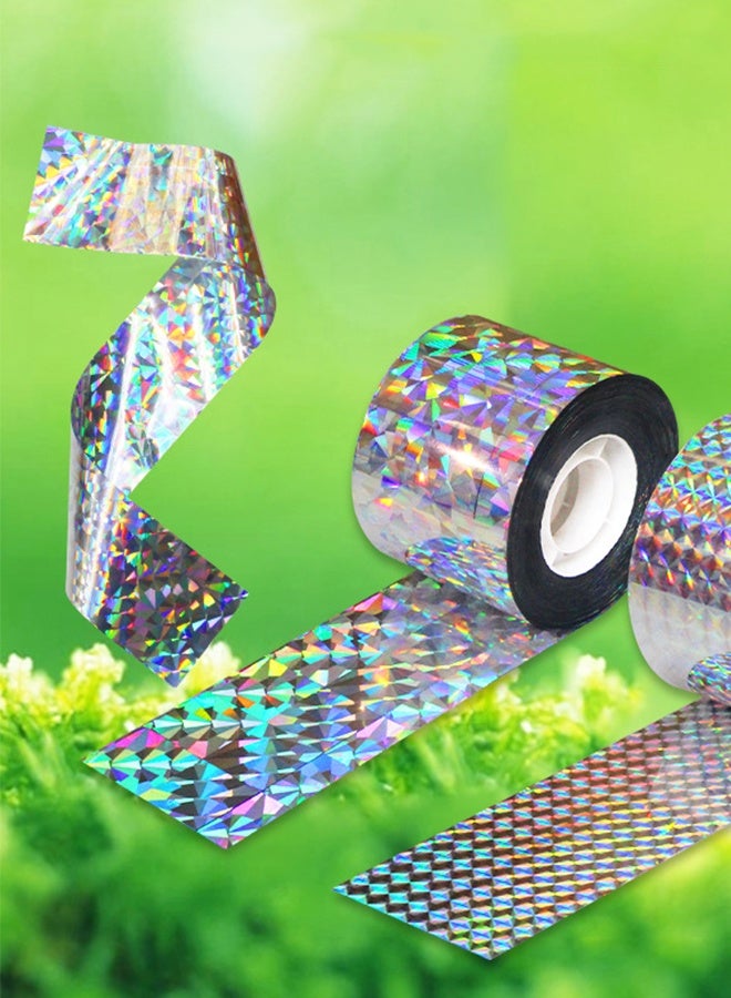 Bird Repellent Scare Tape Ribbon,4.8CM*110M,Eco-friendly Double Sided Reflective Ribbon,Bird Repeller Pest Control Flash Ribbon,Scare Tape Pigeon Duck Woodpecker Geese Away for Outdoor House Garden Patio Orchard - Image 2