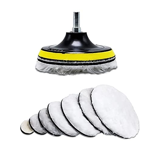 DIY Crafts 5 Pcs, 2" inch Only Wool Felt Pad, Wool Felt Pad Only For Car Polisher Polishing Pad Sponge Buff Buffing Drill Adapter Waxing Auto Repair (5 Pcs, 2" inch Only Wool Felt Pad) - Image 1