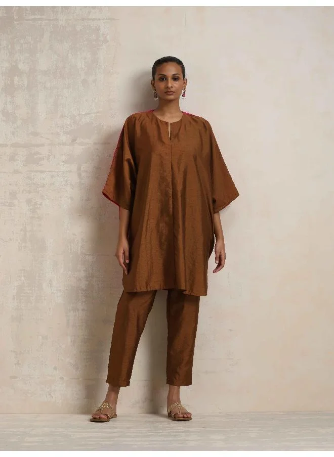 ترو برونز trueBrowns Brown Silk Co-ord Set
