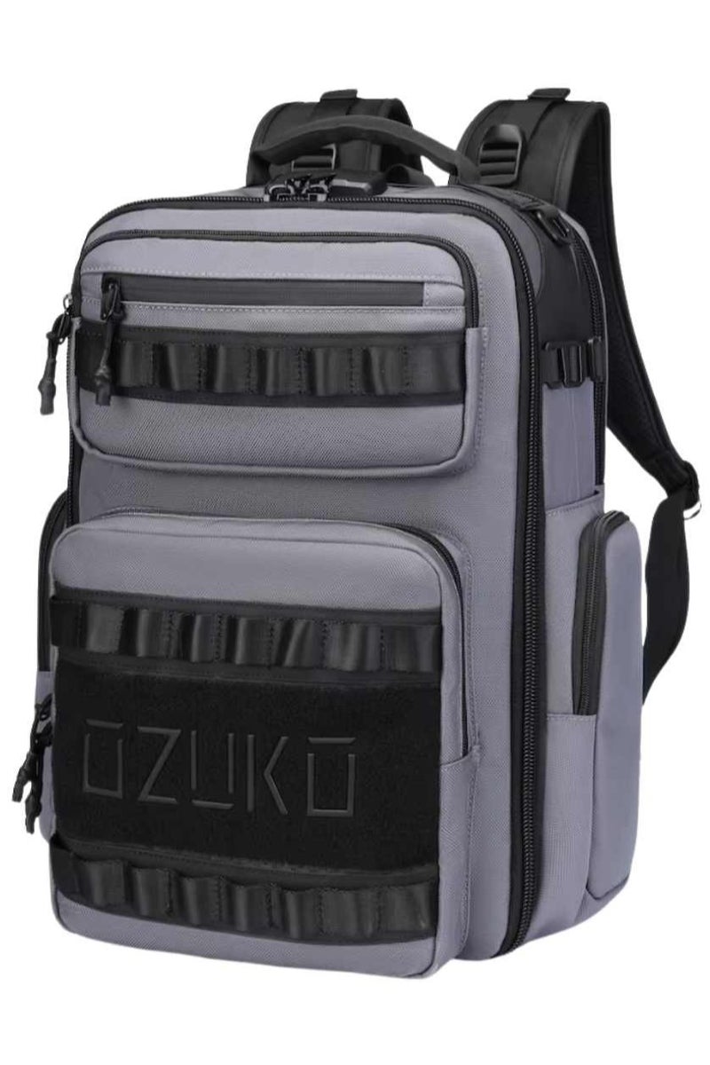 OZUKO 9797S Travel Laptop Backpack – USB Port, Water-Resistant, Airline-Approved Carry-On, Grey - Image 2