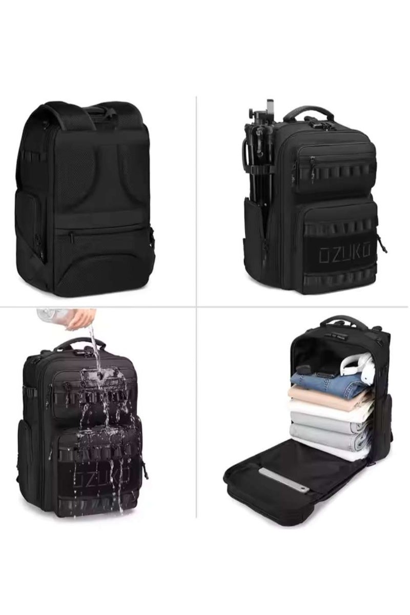 OZUKO 9797S Travel Laptop Backpack – USB Port, Water-Resistant, Airline-Approved Carry-On, Grey - Image 3