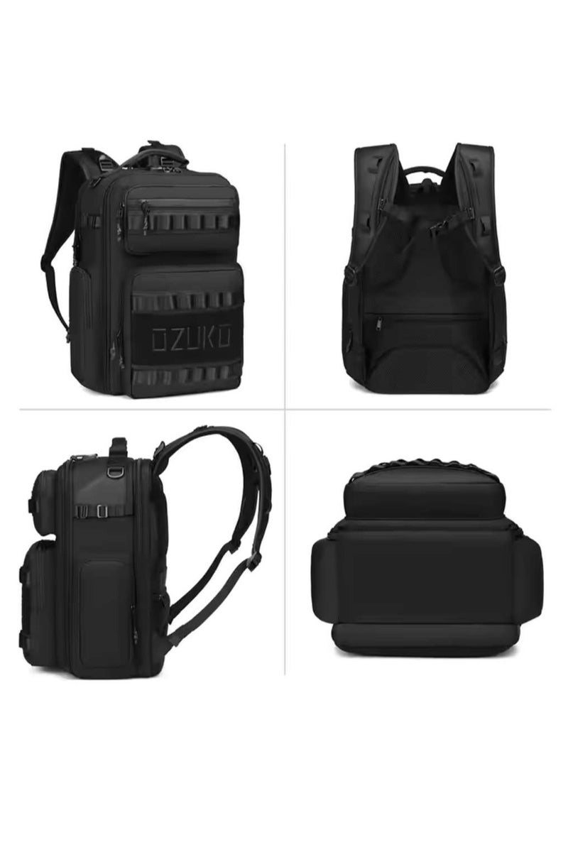 OZUKO 9797S Travel Laptop Backpack – USB Port, Water-Resistant, Airline-Approved Carry-On, Grey - Image 4