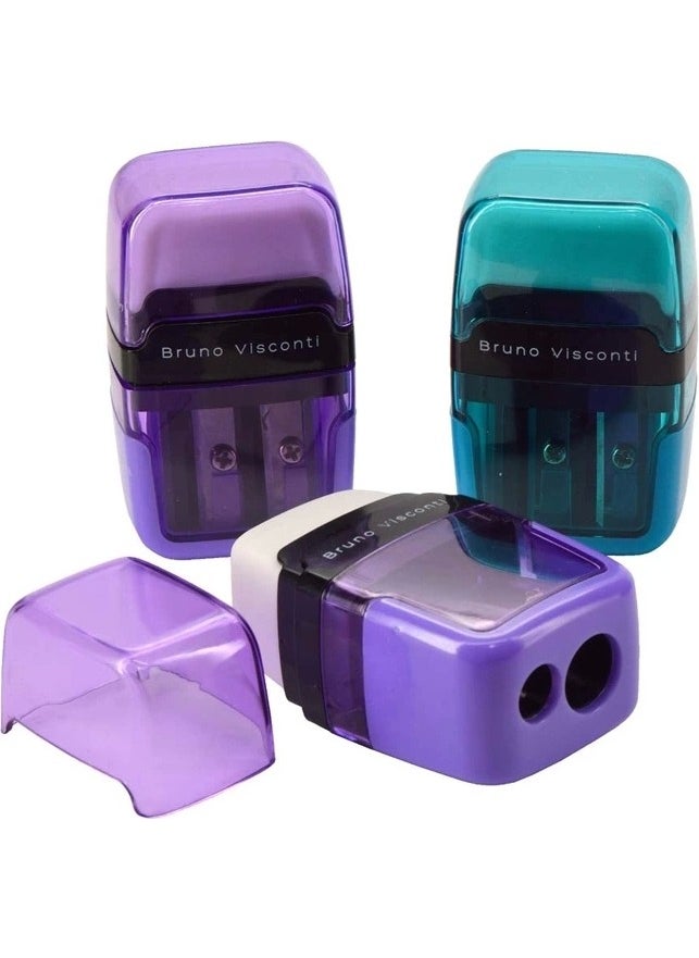 Bruno Visconti 35-0019 Double-Eyed Pencil Sharpener and Eraser 
