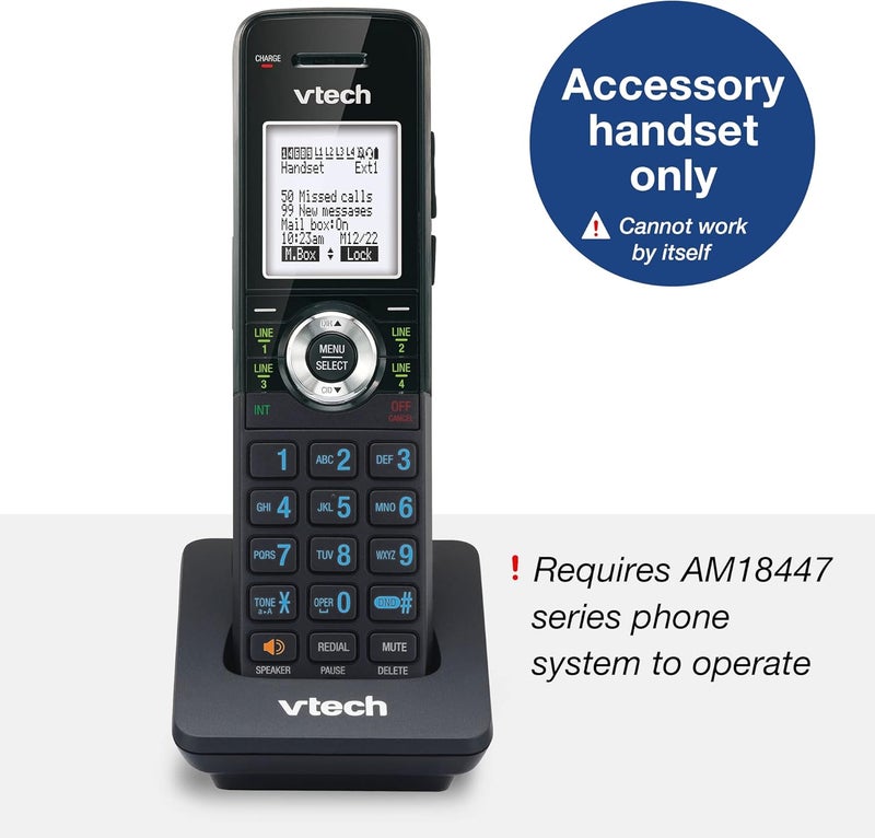 vtech Accessory Handset for AM18447 Small Business System, Black - Image 1