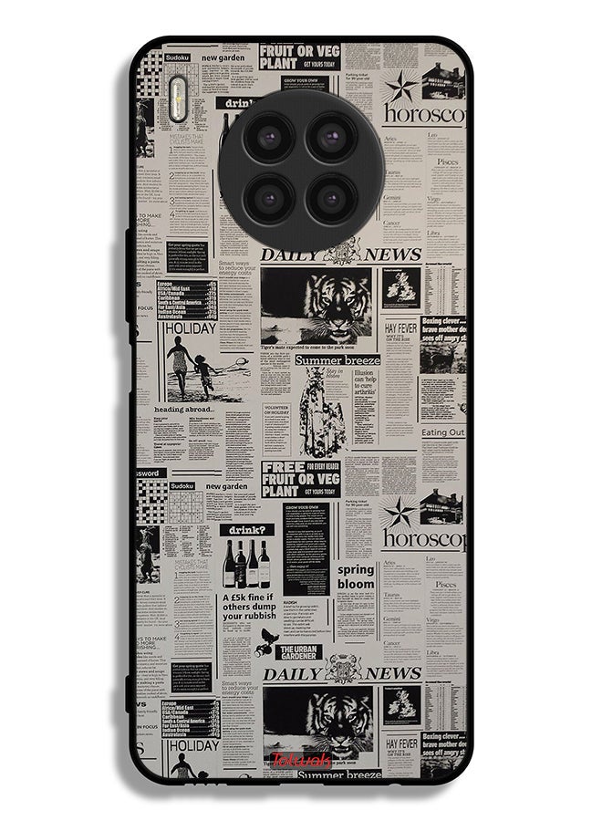 Tolwak Huawei nova 8i Protective Case Cover Newspaper Recording - Image 2
