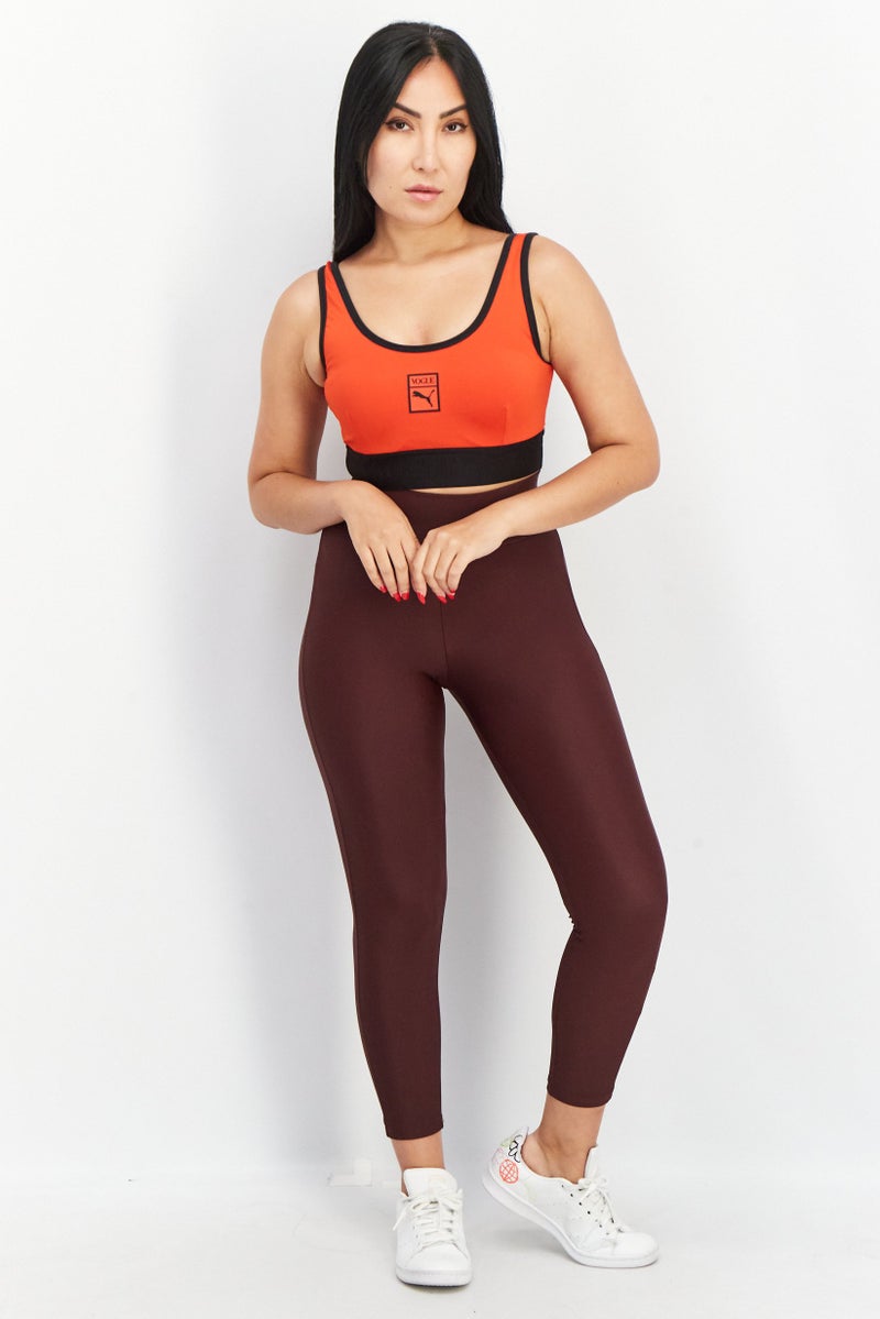 Puma x Vogue Women Brand Logo Non Padded Sports Bra, Red - Image 4