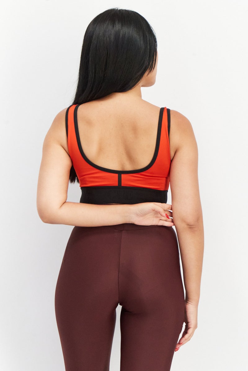 Puma x Vogue Women Brand Logo Non Padded Sports Bra, Red - Image 2