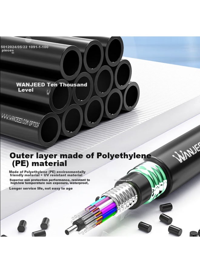 Ofnpftth Wanjeed Gyta53 Heavy Armor Layer Twisted Outdoor 4-core Single-mode Optical Cable, Armored Underground Double Armor Double Sheath Layer Fiber Optic Cable, Communication Line Direct Burial Overhead Pipeline Laying, 1 Meter - Image 5