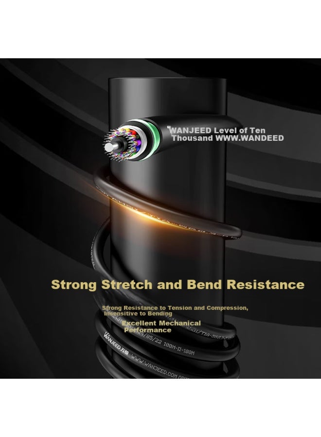 Ofnpftth Wanjeed Gyta53 Heavy Armor Layer Twisted Outdoor 4-core Single-mode Optical Cable, Armored Underground Double Armor Double Sheath Layer Fiber Optic Cable, Communication Line Direct Burial Overhead Pipeline Laying, 1 Meter - Image 4