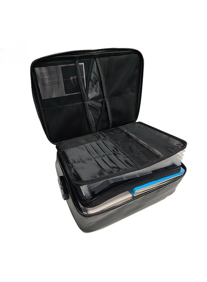 عام ملف تخزين حقيبة مستندات مقاوم للماء للطي حقيبة ملفات متعددة الوظائف الألياف الزجاجية حريق صندوق ملفات مجلد - Image 3