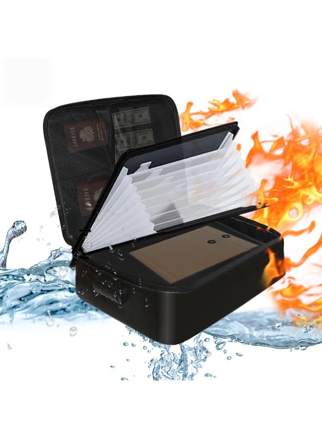 عام ملف تخزين حقيبة مستندات مقاوم للماء للطي حقيبة ملفات متعددة الوظائف الألياف الزجاجية حريق صندوق ملفات مجلد - Image 1