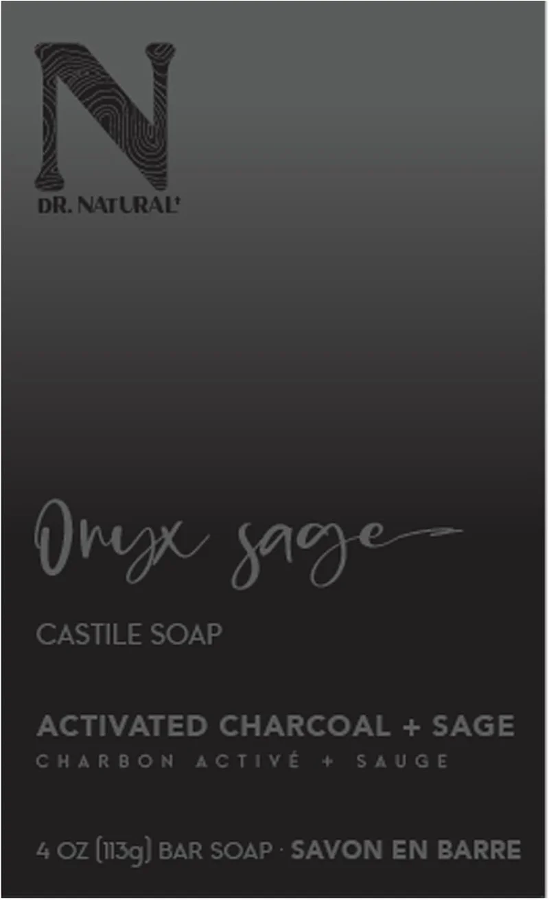 Dr. Natural Dr. Natural Onyx Sage Castile Bar Soap - Activated Charcoal & Sage - 113g