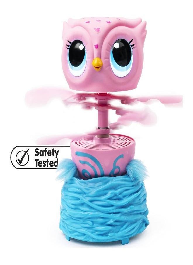 Owleez - Owleez, Flying Baby Owl Interactive Toy with Lights and Sounds (Pink), for Kids Aged 6 and Up - Image 1