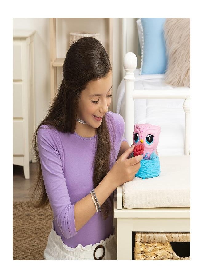 Owleez - Owleez, Flying Baby Owl Interactive Toy with Lights and Sounds (Pink), for Kids Aged 6 and Up - Image 1