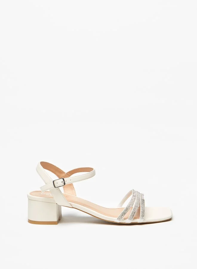 Celeste Women's Embellished Strap Sandals with Block Heels