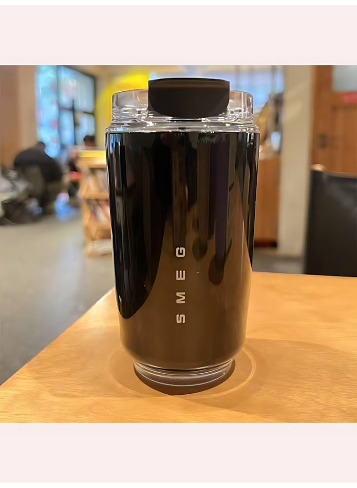 Smeg Travel Coffee Mug, Insulated Beverage Cup with Leakproof Lid, Long-Lasting Coffee Tumbler with Lid, Travel Coffee Thermos (Black) - Image 4