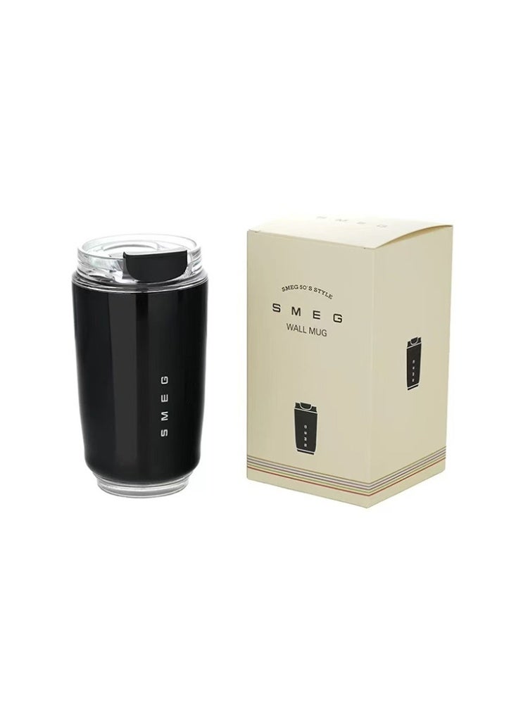 Smeg Travel Coffee Mug, Insulated Beverage Cup with Leakproof Lid, Long-Lasting Coffee Tumbler with Lid, Travel Coffee Thermos (Black) - Image 3