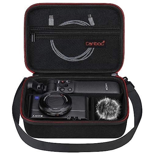 Canboc Carrying Camera Case for Sony ZV-1F/ ZV-1/ ZV-1 II Vlog Digital Camera & Vlogger Accessory Kit Tripod, Travel Storage Bag with Strap, Mesh Pocket fit Cable, Black (Case Only) - Image 1