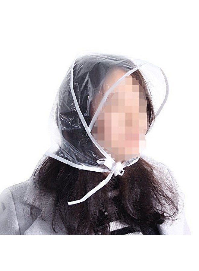 SelfTek Elftek 2 Pcs Rain Bonnet With Visor Clear Plastic Rain Hats Waterproof Rain Scarf Protect Hairstyle For Women Lady (White)  - Image 1
