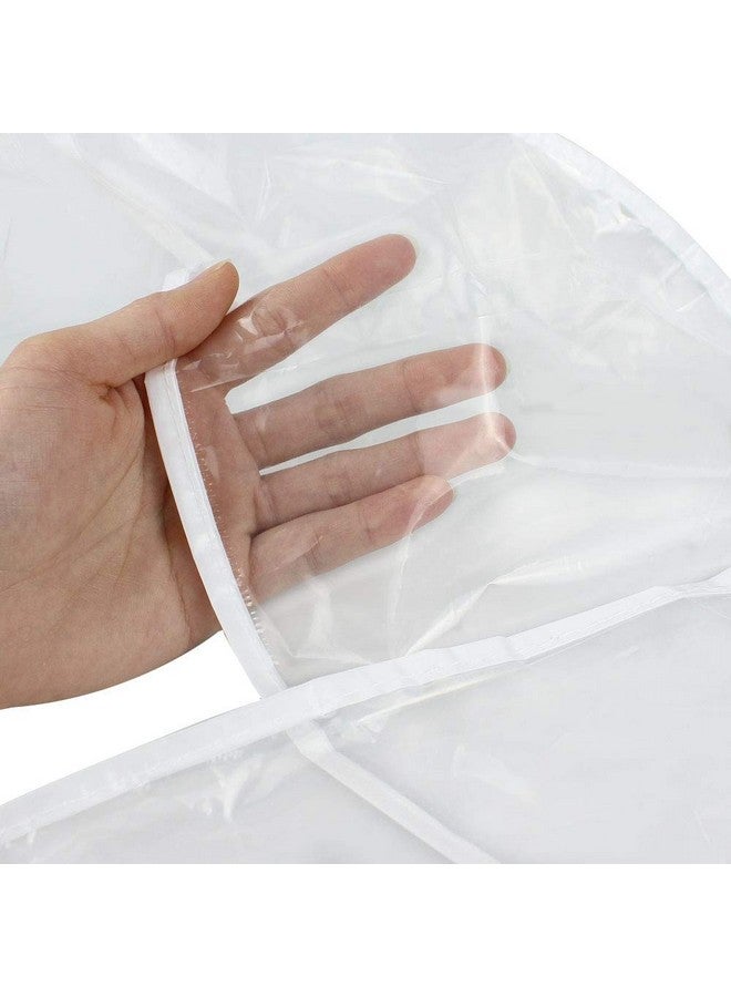SelfTek Elftek 2 Pcs Rain Bonnet With Visor Clear Plastic Rain Hats Waterproof Rain Scarf Protect Hairstyle For Women Lady (White)  - Image 4
