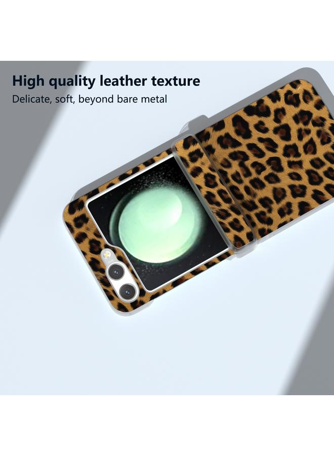 S-TOP Case For Samsung Galaxy Z Flip5 Three Parts Frosted Transparent Frame Leopard Pattern Phone Case - Image 5