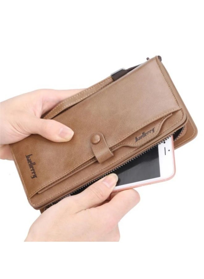 بايلليري محفظة طويلة من الجلد الصناعي المتين للنقود والكروت،هافان، للرجال - Image 1