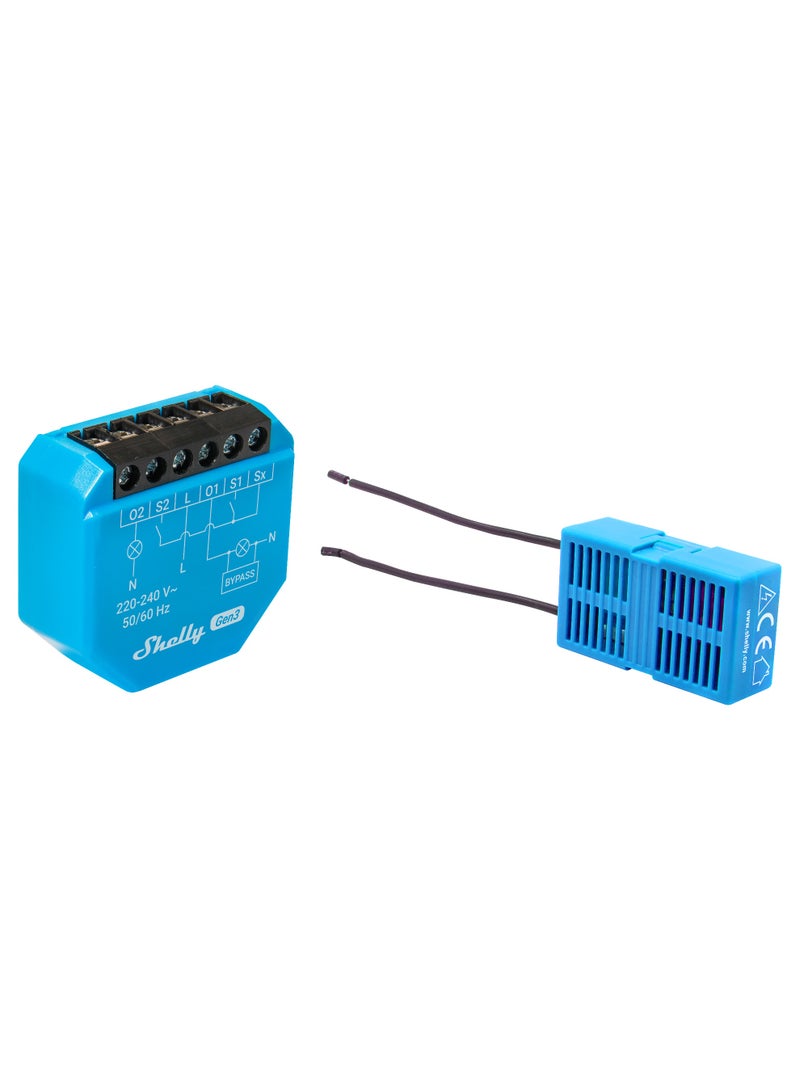 شيلي Shelly 2L WiFi Smart Dual Relay Switch, No Neutral Required, Independent Channel Control, App Control, No Hub Required - Image 1