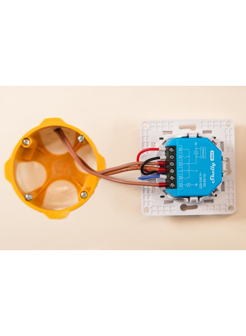 شيلي Shelly 2L WiFi Smart Dual Relay Switch, No Neutral Required, Independent Channel Control, App Control, No Hub Required - Image 3