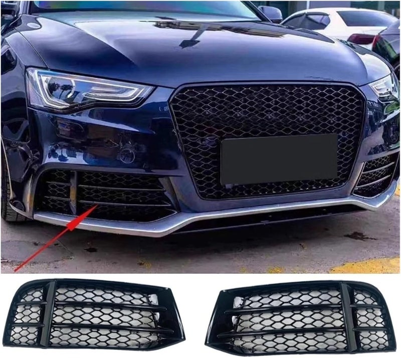 Compatible with Audi A5 S5 RS5 B8.5 2008-2016 fog light frame bumper fog light grille bright black frame 8T0807681(L Left) - Image 2