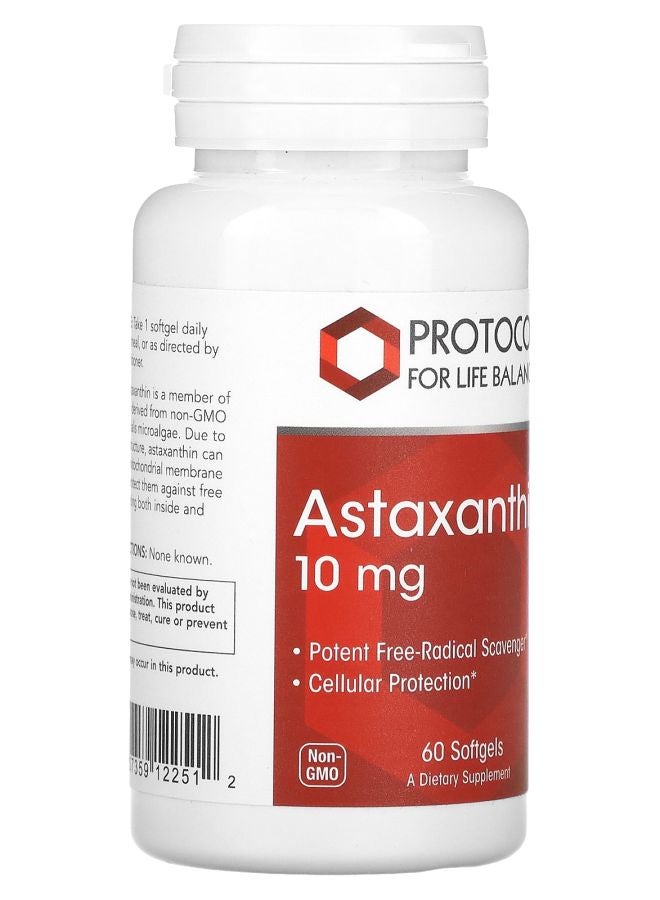 Protocol For Life Balance Astaxanthin 10 mg 60  Softgels - Image 2