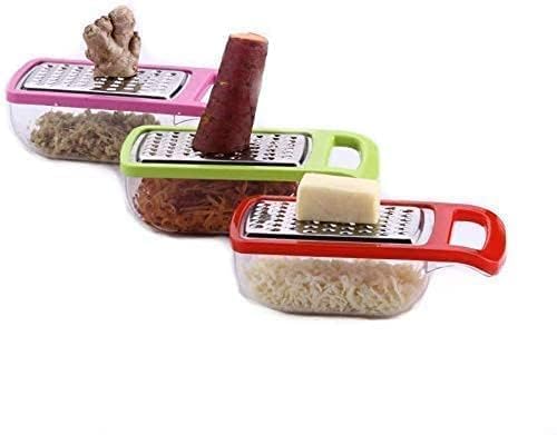 LUCC1N Stainless Steel Cheese Grater with Container Box Versatile Kitchen Grater for Vegetables Fruits and Ginger Multicolor - Image 2